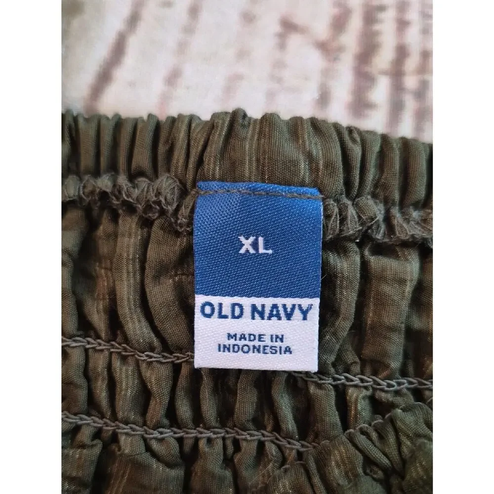 Old Navy Puff Sleeve Top Olive Green Size XL